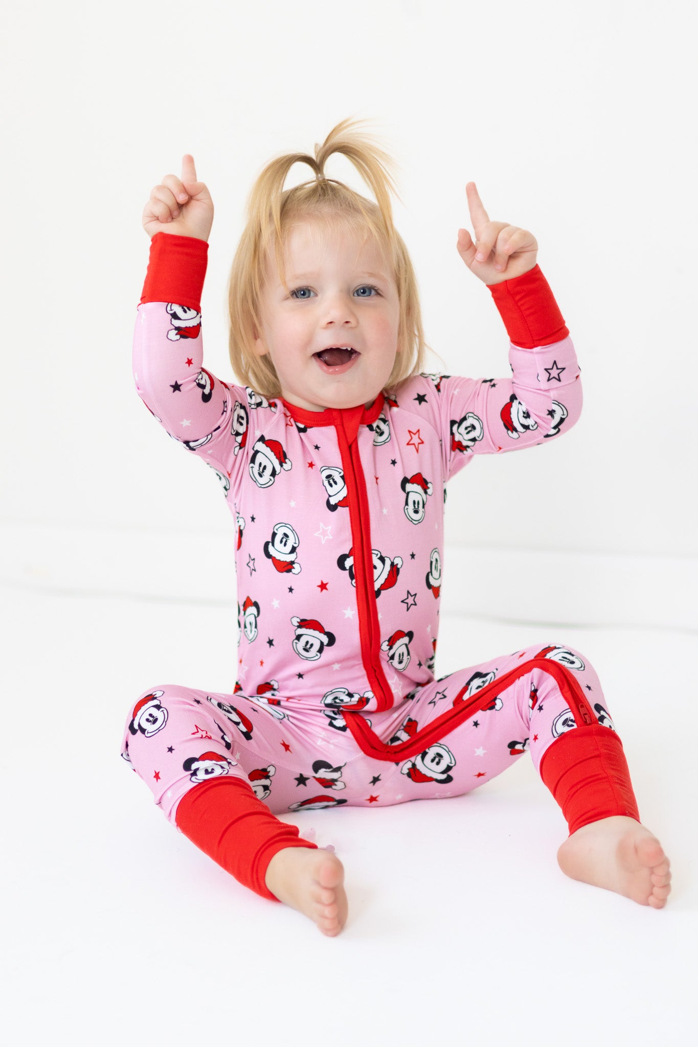 Merry Mickmas Pink Zip Romper