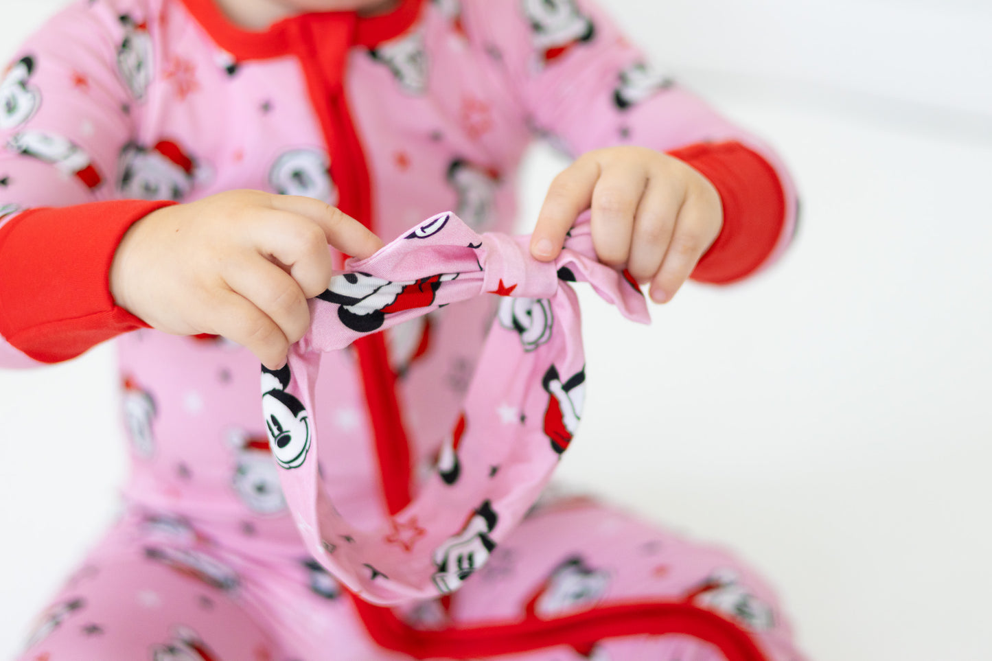 Merry Mickmas Pink Zip Romper