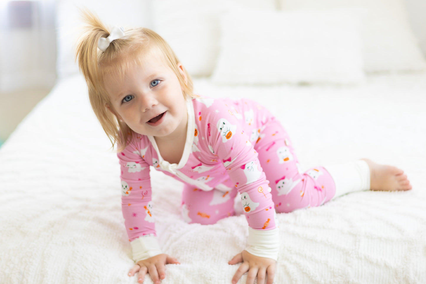 Spooky & Sweet Pink Zip Romper