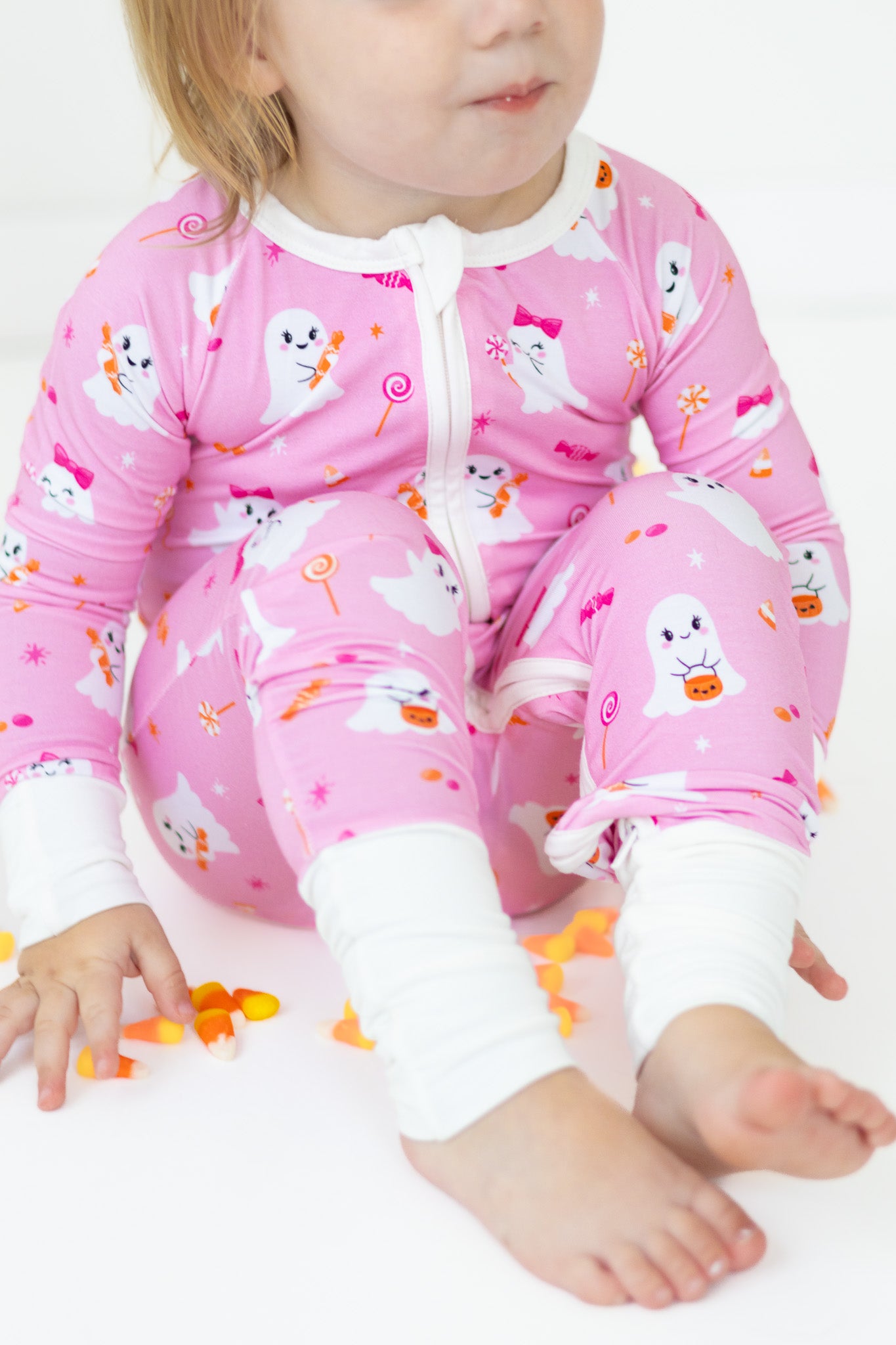 Spooky & Sweet Pink Zip Romper