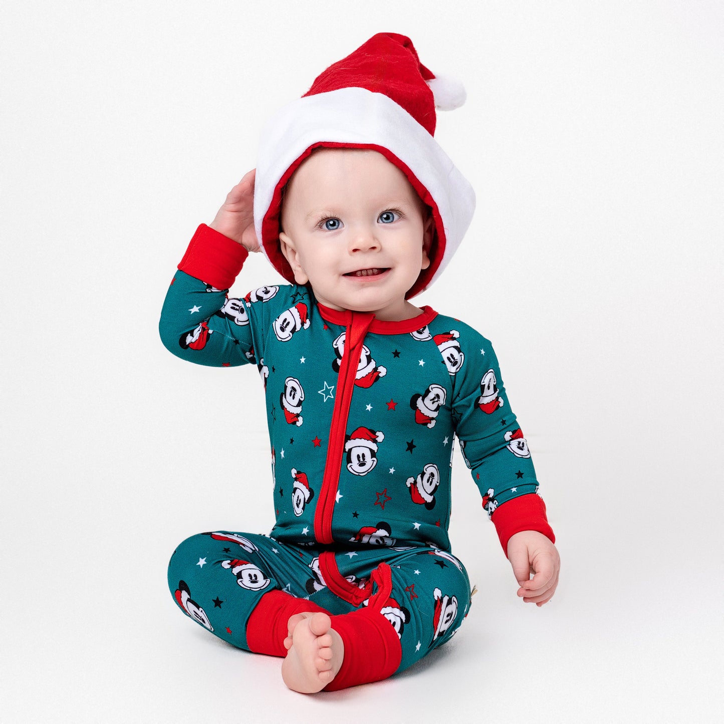 Merry Mickmas Green Zip Romper