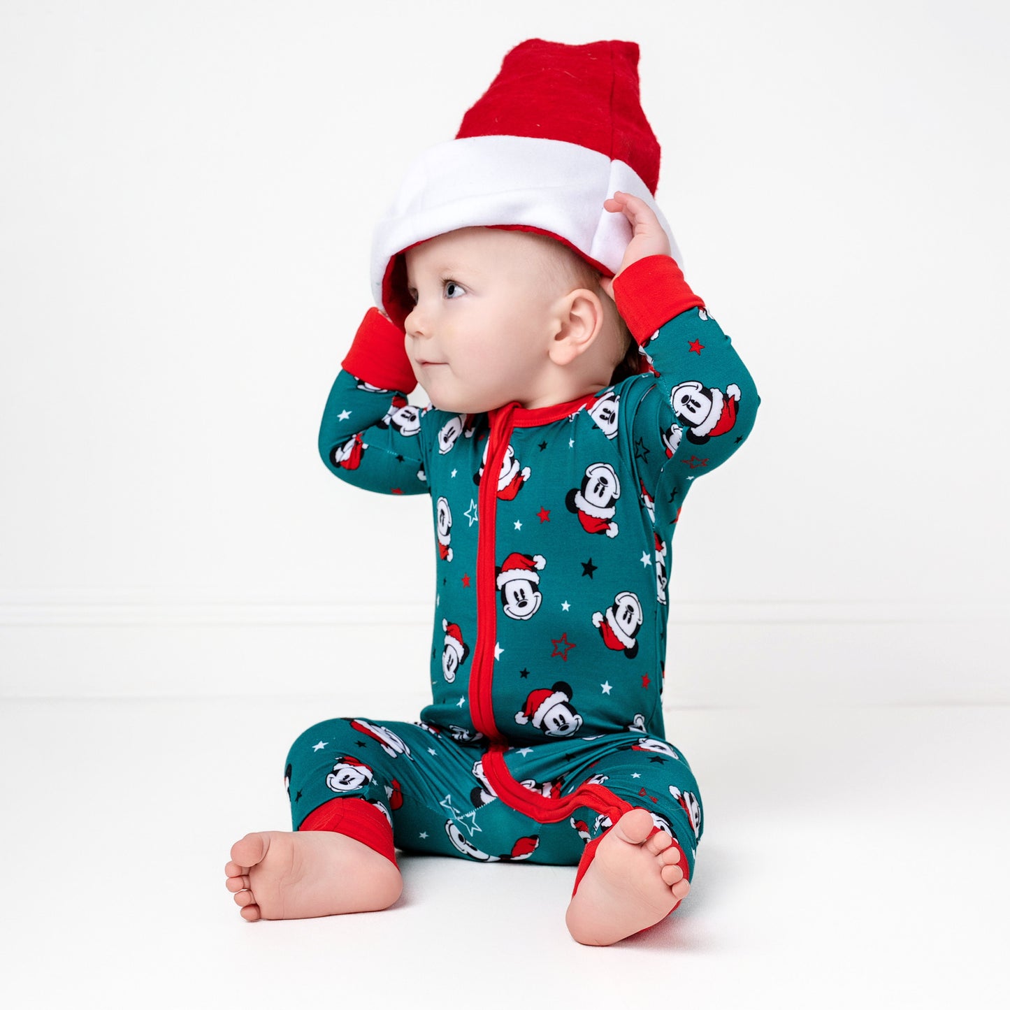 Merry Mickmas Green Zip Romper