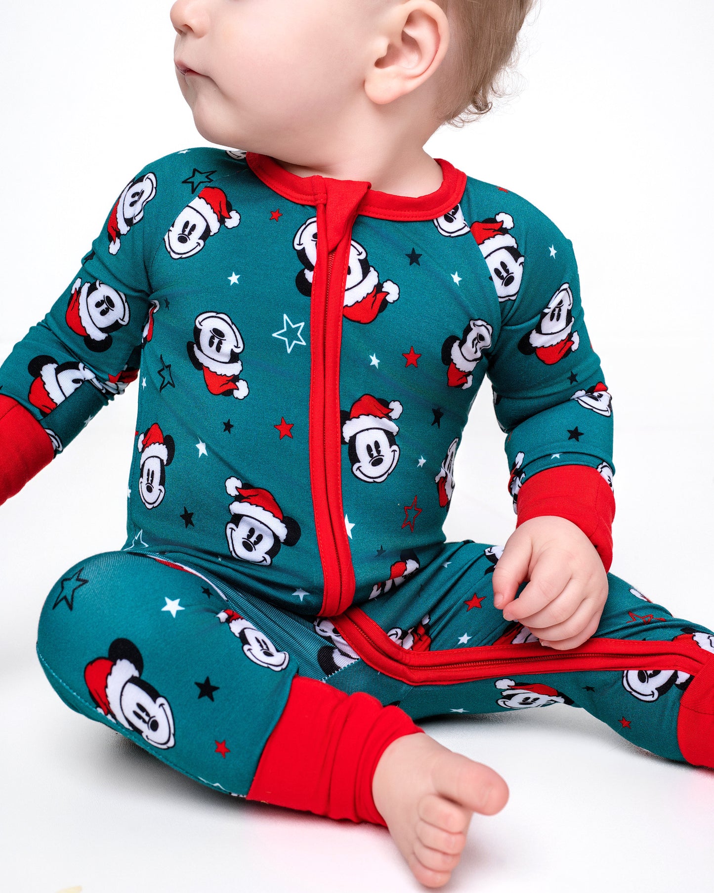 Merry Mickmas Green Zip Romper