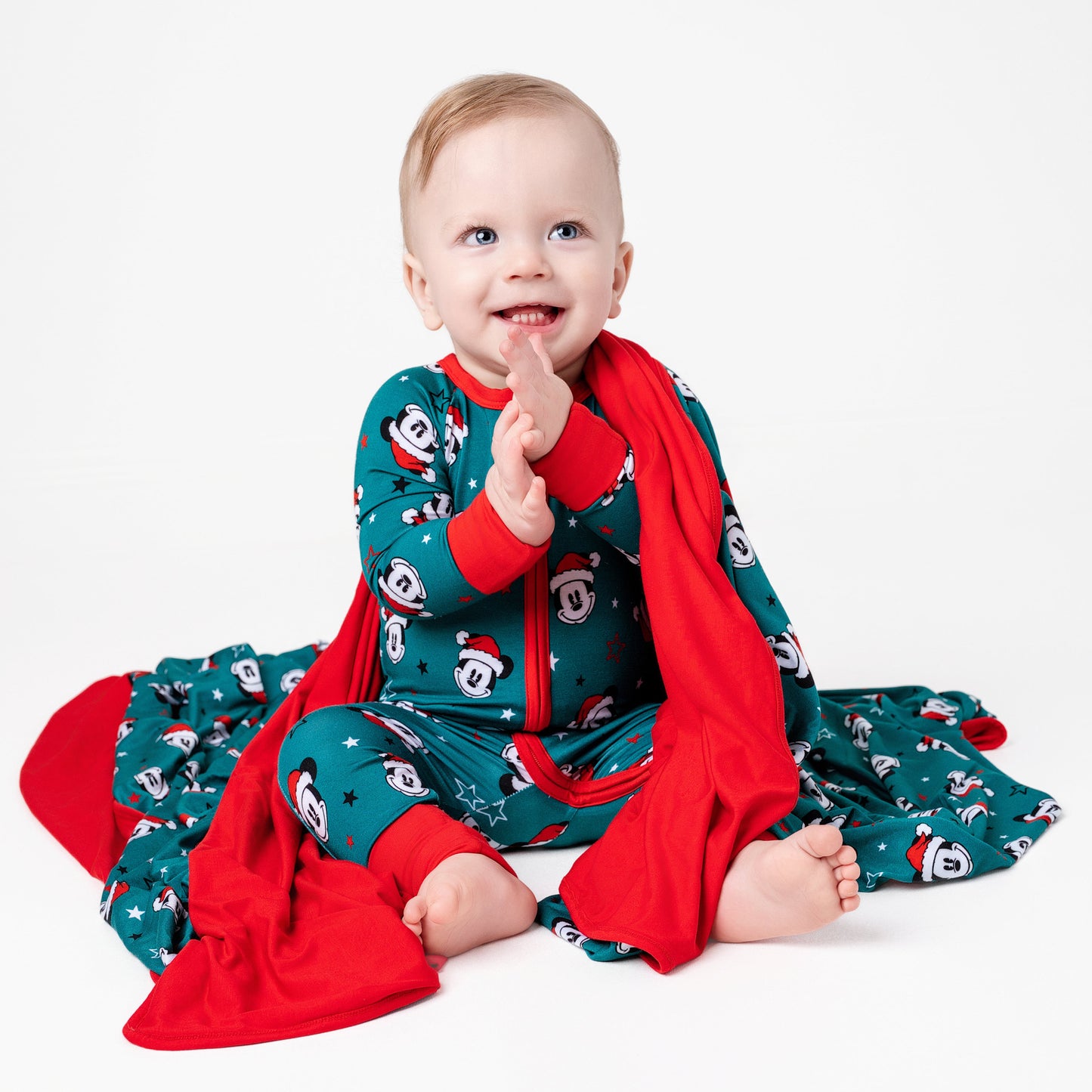 Merry Mickmas Green Zip Romper