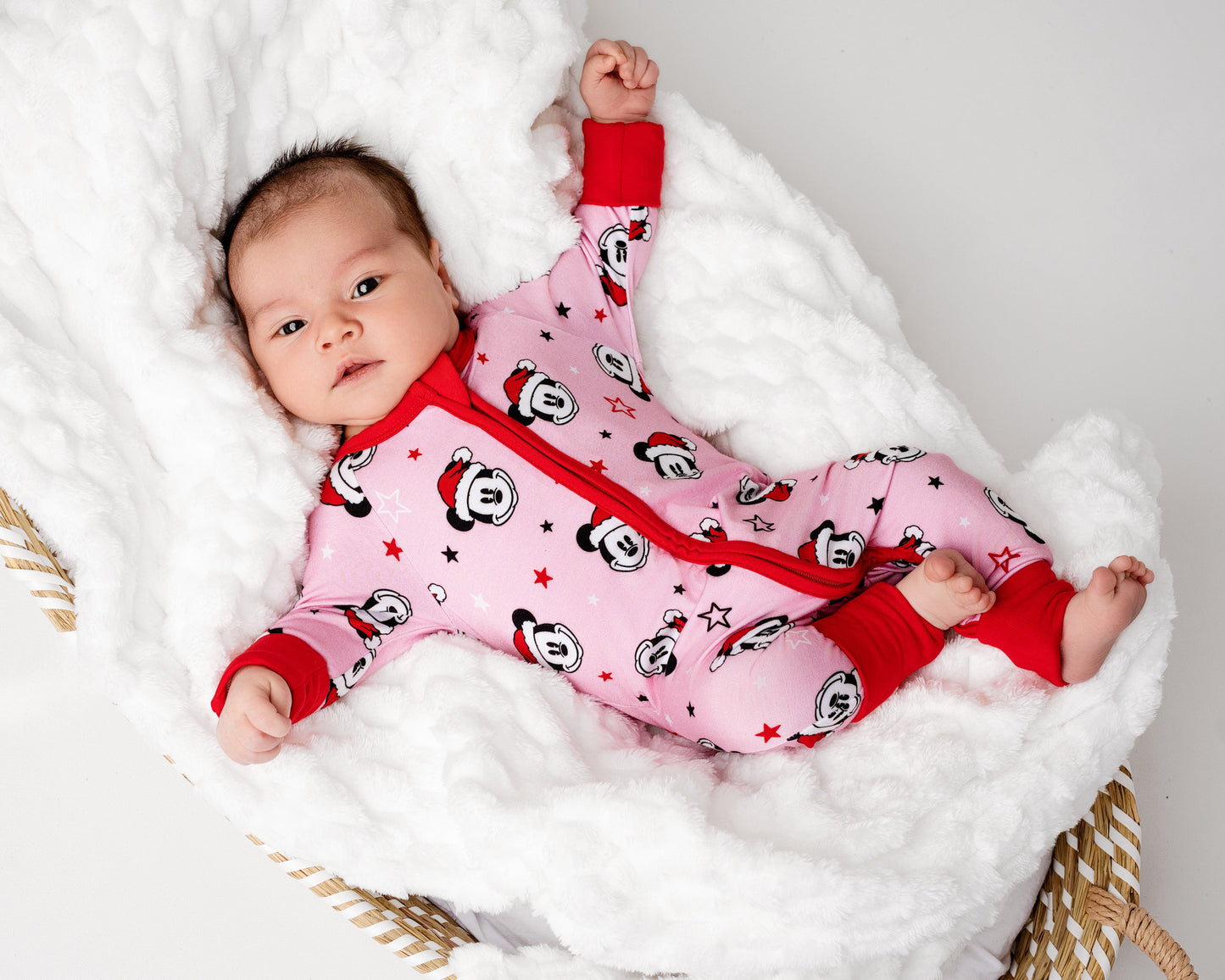 Merry Mickmas Pink Zip Romper