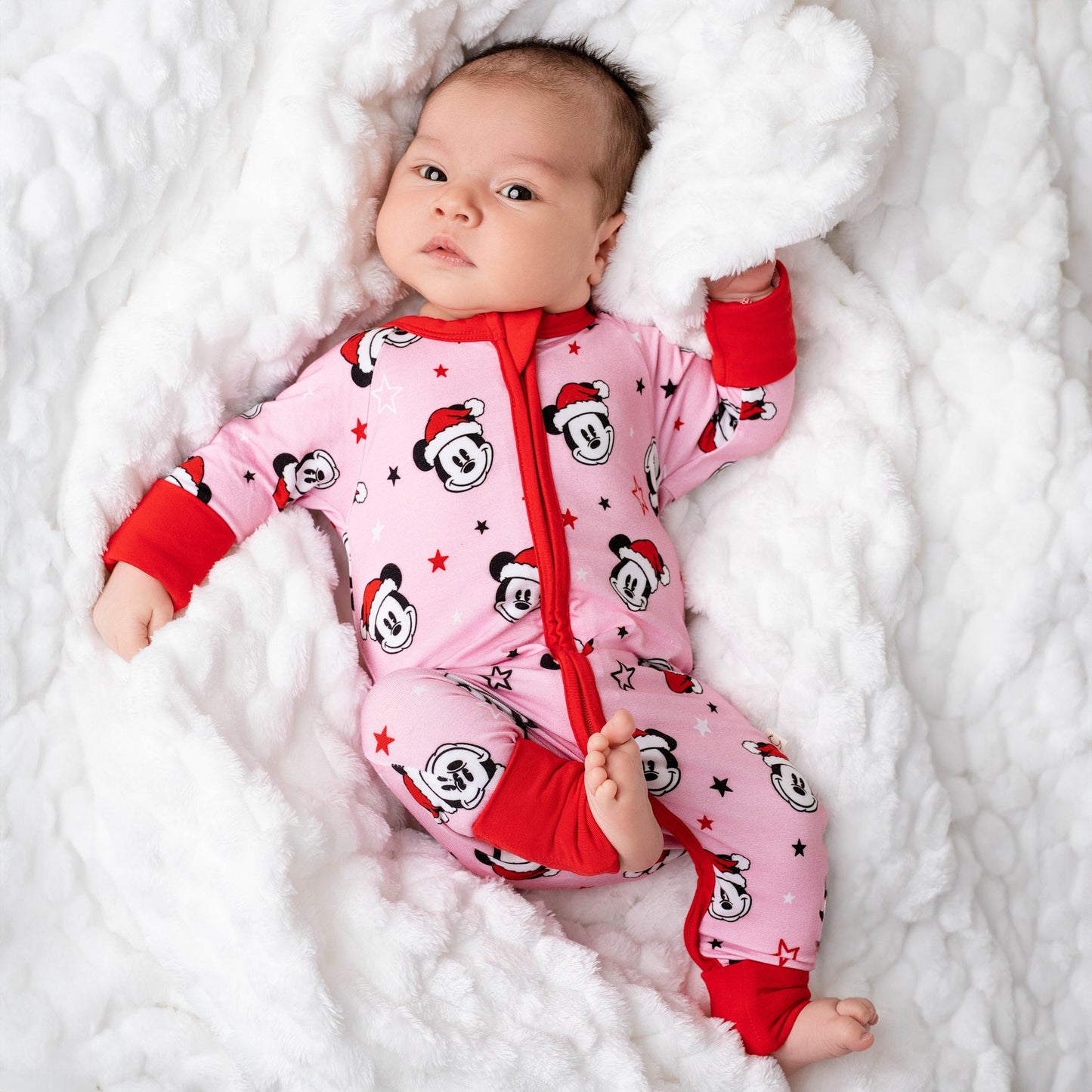 Merry Mickmas Pink Zip Romper