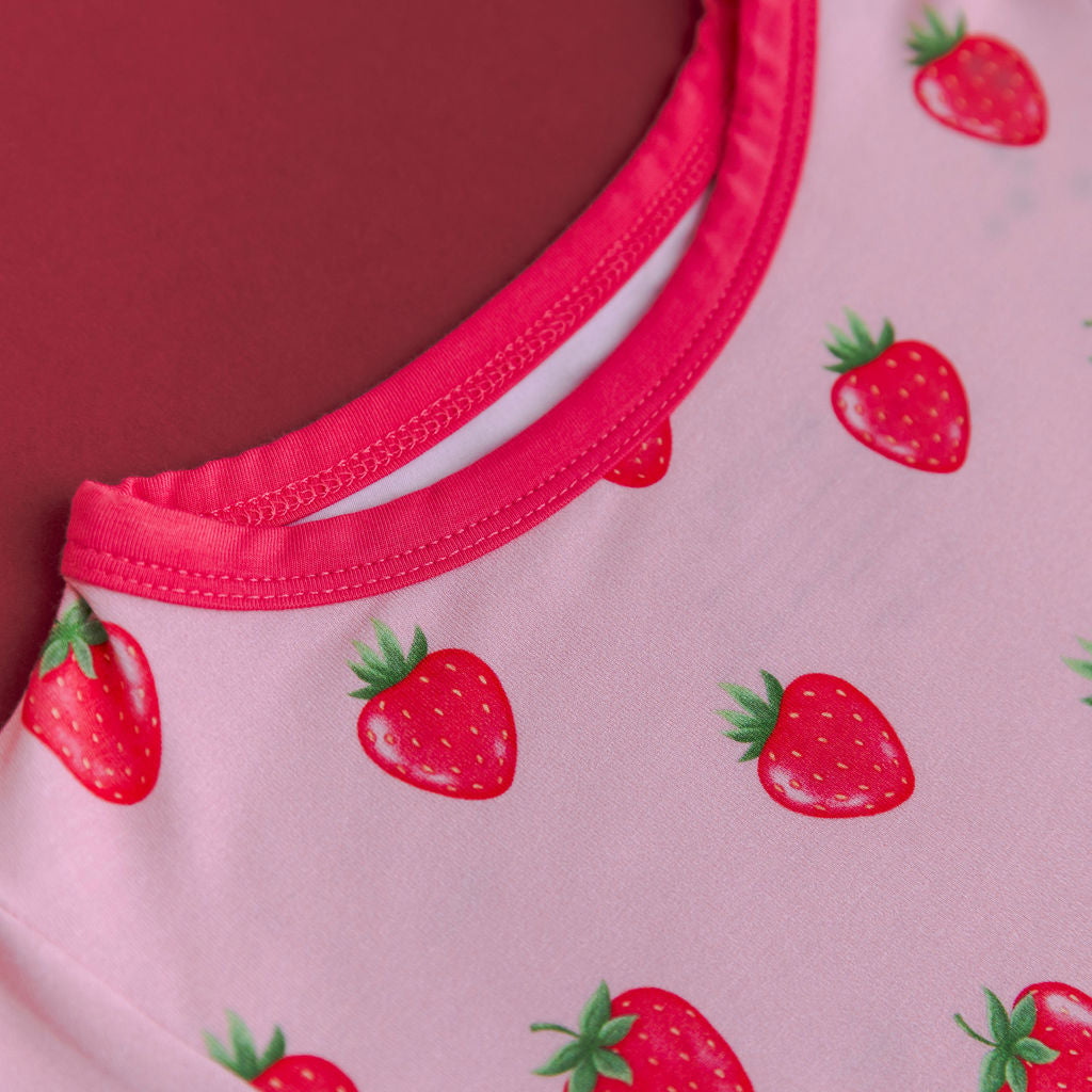 Strawberry Two-Piece Short Sleeve & Shorts Set