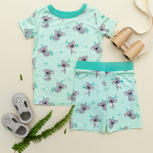 Koala Two-Piece Short Sleeve & Shorts Pajama Set