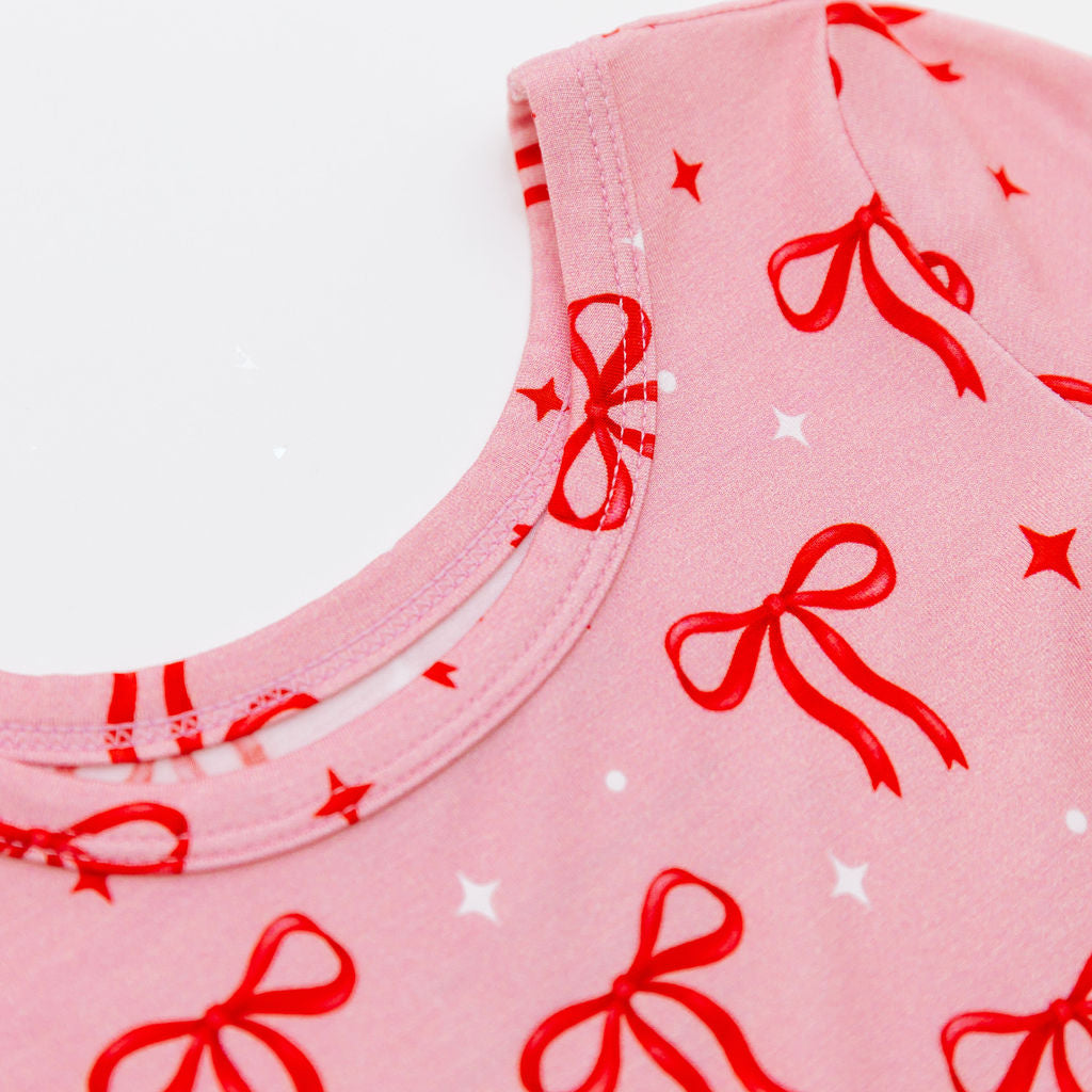 Starry Bows Twirl Dress with bodysuit