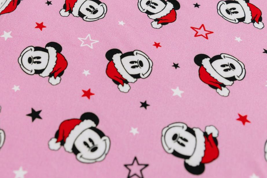 Merry Mickmas Pink Fitted Crib Sheet