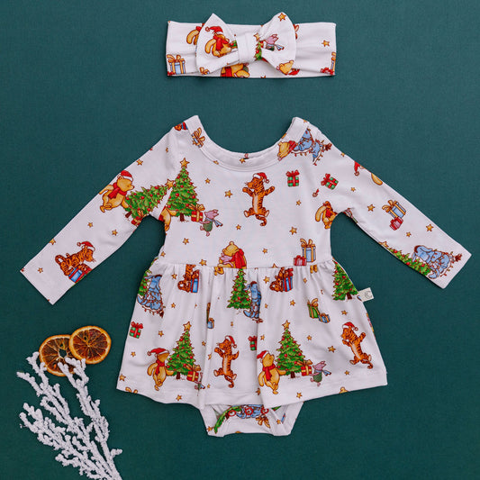 Beary Merry Christmas Twirl Dress with bodysuit